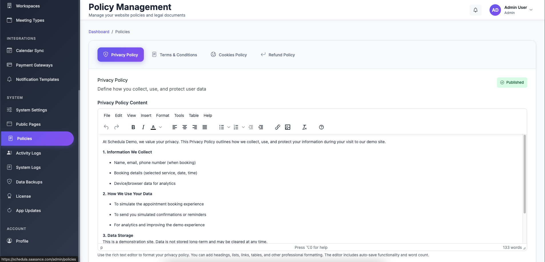Schedula | Premium Appointment Booking Software - Screenshot