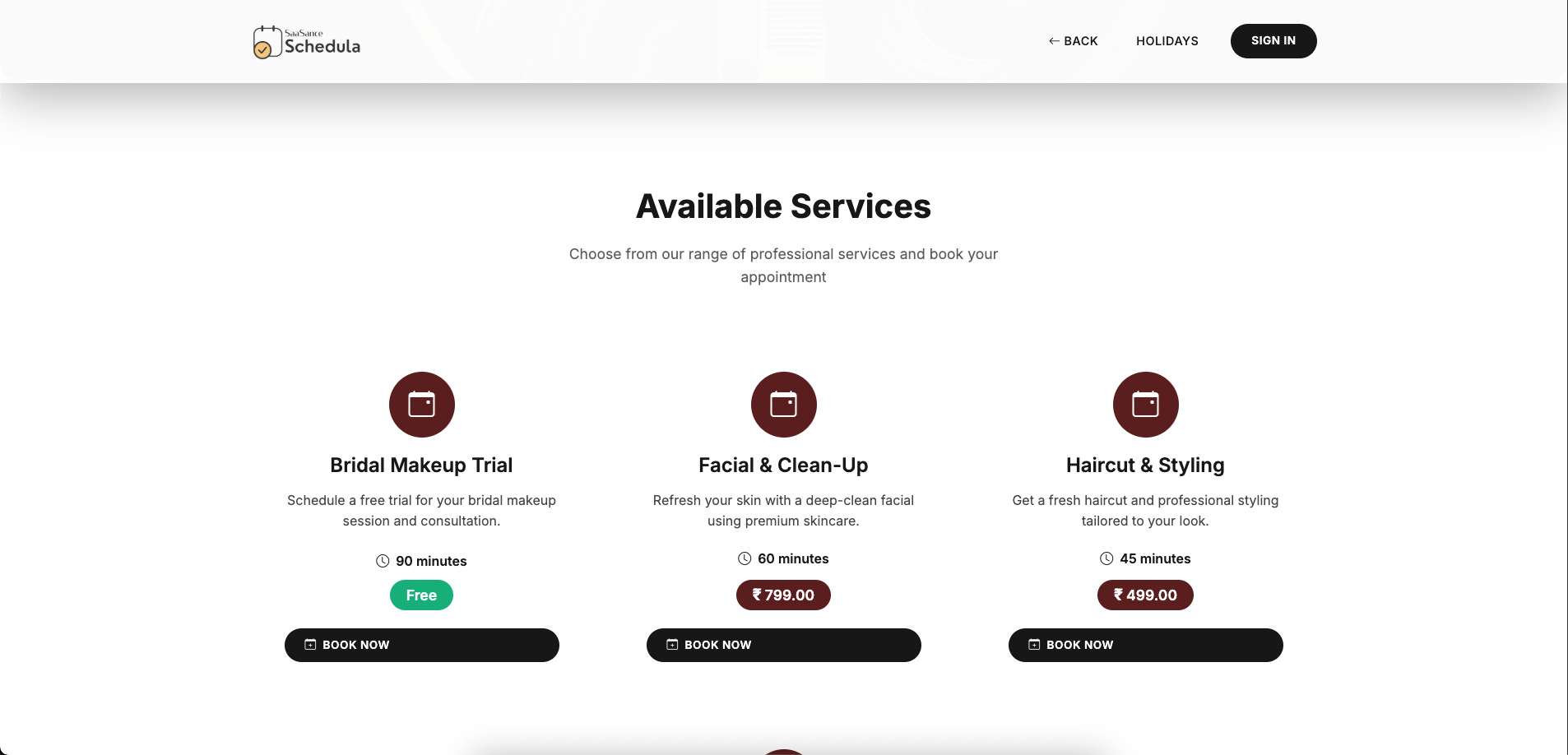 Schedula | Premium Appointment Booking Software - Screenshot