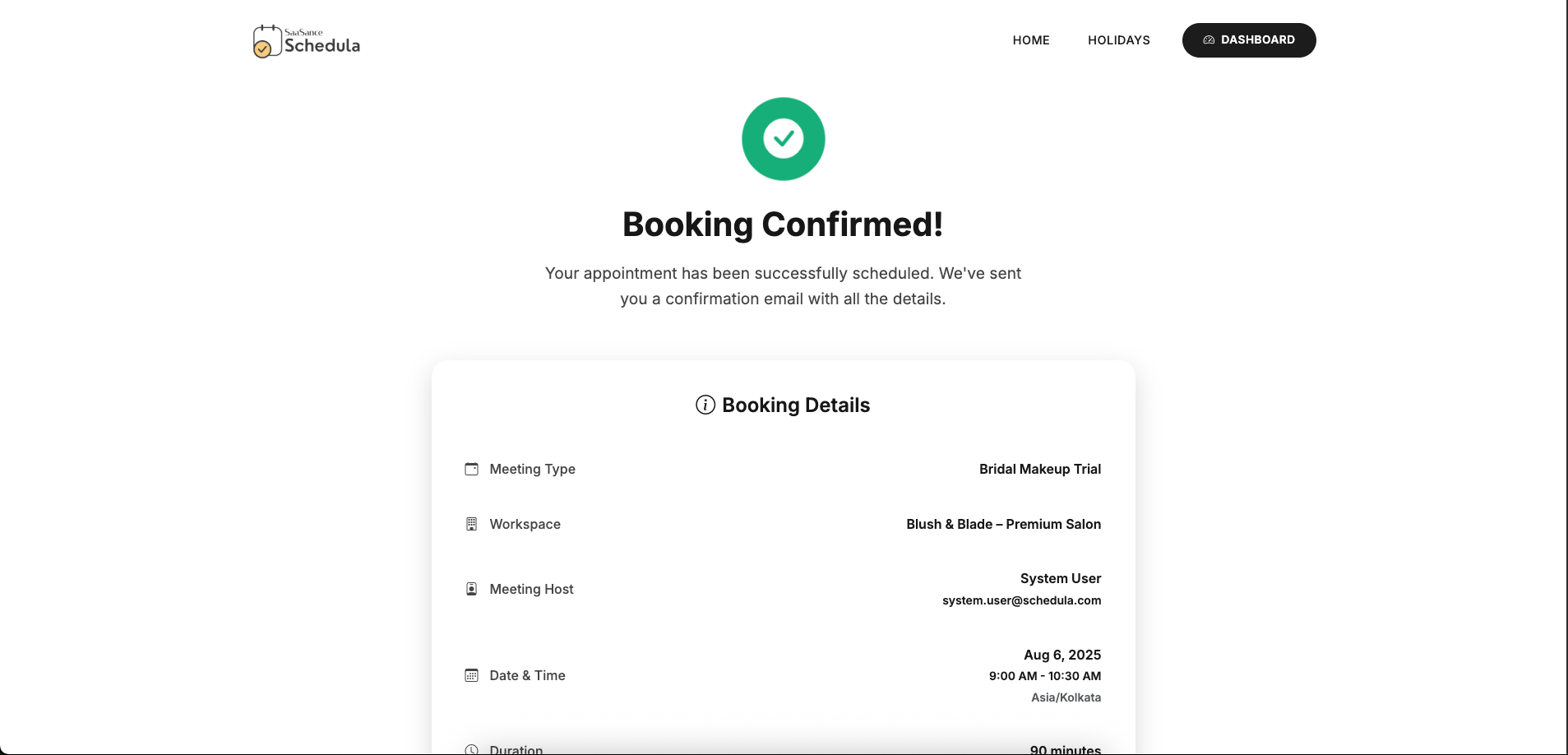 Schedula | Premium Appointment Booking Software - Screenshot